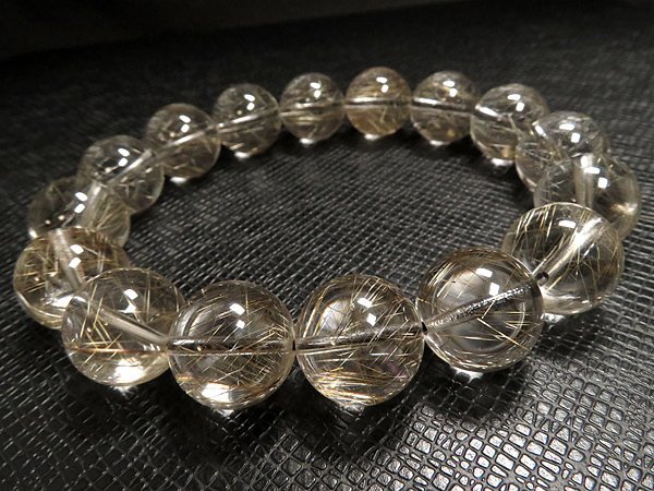g500円☆【シルバールチル】銀針水晶ブレスレットM☆13．5mm