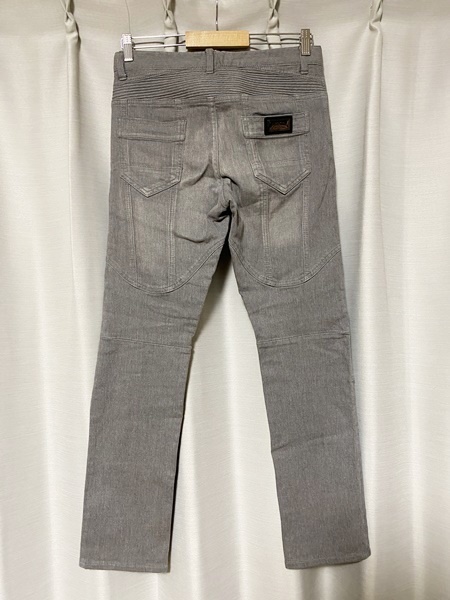 美品☆【EPOCA UOMO】バックロゴプレート バイカーストレッチスキニー 