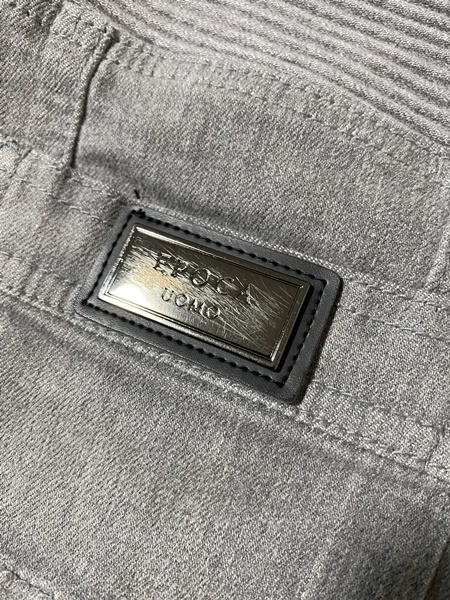 美品☆【EPOCA UOMO】バックロゴプレート バイカーストレッチスキニー  