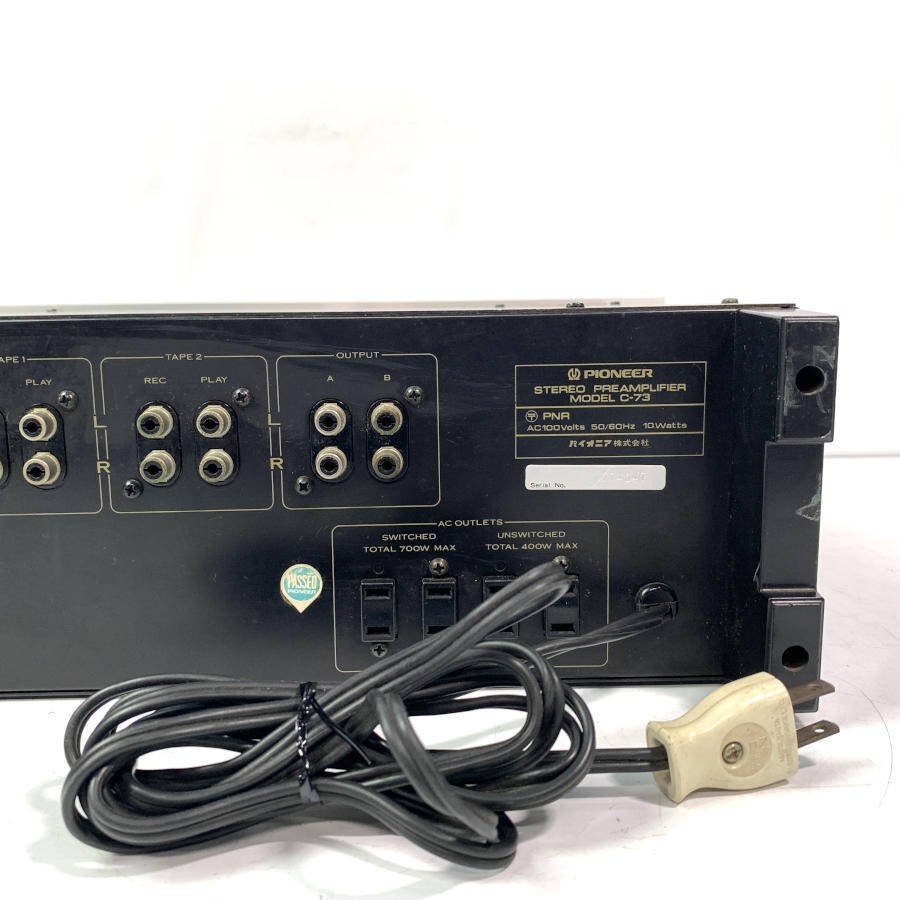 C-73 パイオニア PIONEER プリアンプ Pioneer STEREO 通電OK 本体 のみ