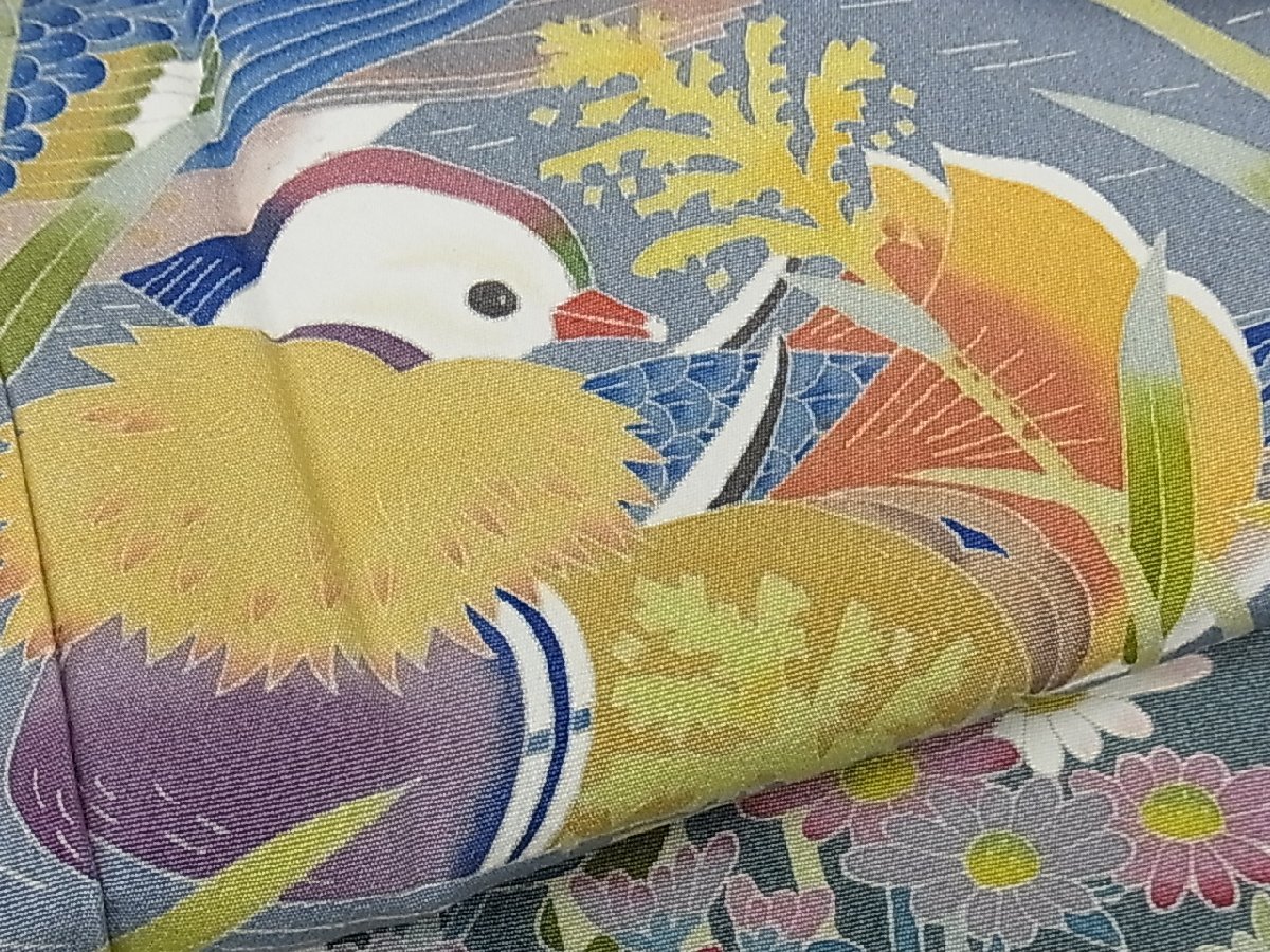 平和屋着物□本加賀友禅作家 浅野富治男 黒留袖 鴛鴦草花文