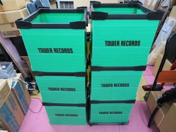 緑色｜ ☆タワレコ・コンテナ（TOWER RECORDS・LPレコード収納BOX by