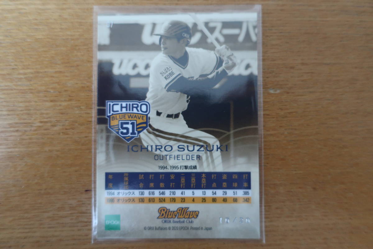 EPOCH #51 Ichiro Suzuki ORIX BlueWave Super Luxury Baseball Card