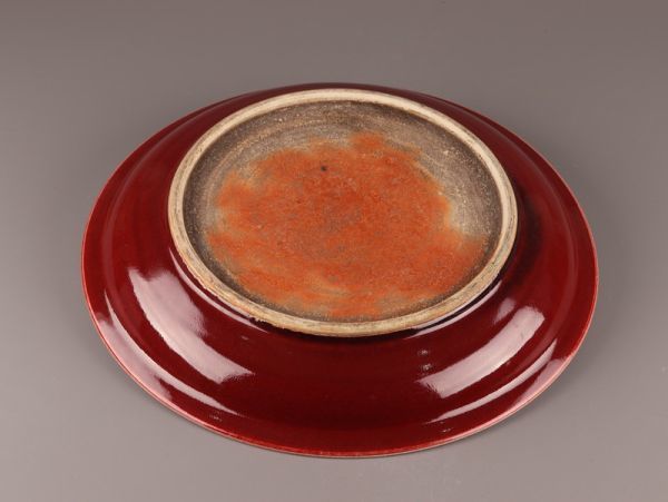 中国古玩 唐物 宋代 辰砂 大皿 在印 時代物 極上品 初だし品 6703
