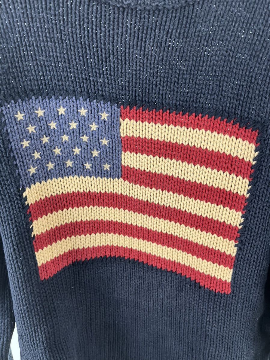 90s POLO Ralph Lauren 星条旗 コットンニット セーターラルフローレン