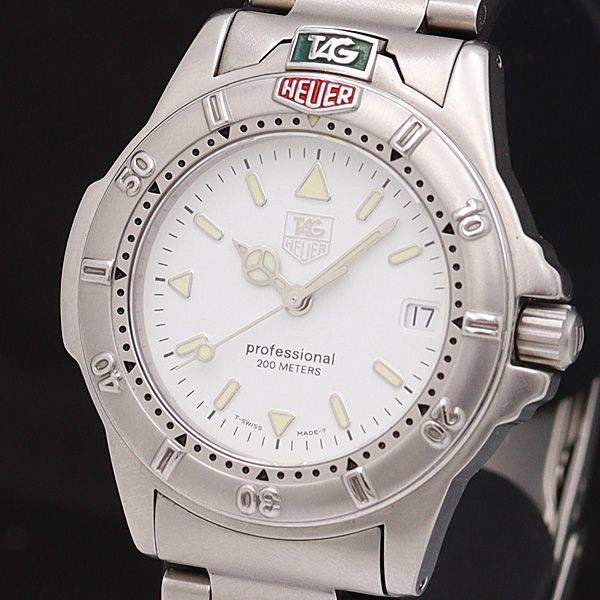1円 稼働 美品 タグホイヤー WF1212-K0 プロフェッショナル 200M 白