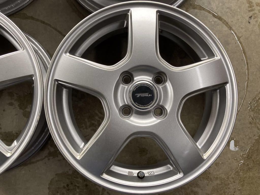 ◇中古 ブリヂストン製アルミ◇トップランR5 15×4.5J 4/100 +45 4本 軽 