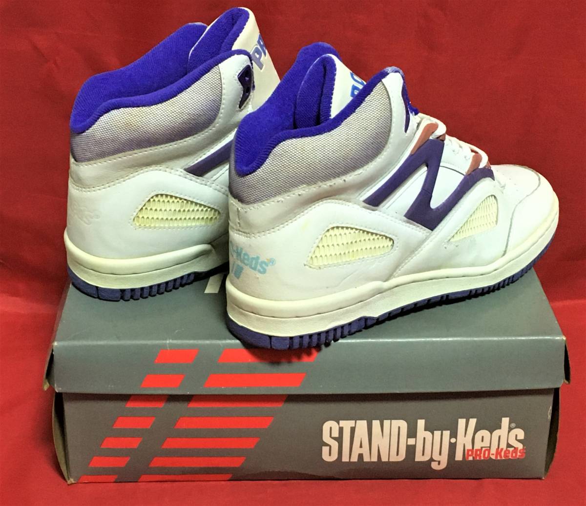 90s レア PRO-Keds MK-151 9 27cm 白/紫 スタンド バイ プロケッズ 