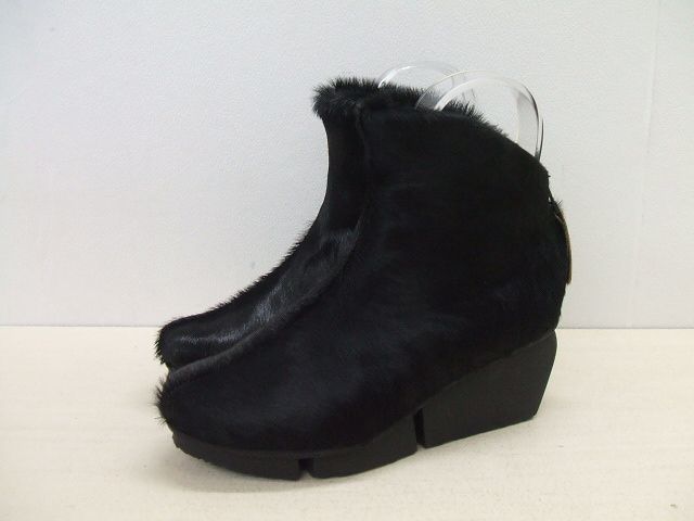 2-1117T▲ trippen 美品 定価55000円 swift ハラコ 36 ブーツ ブラック トリッペン 204287