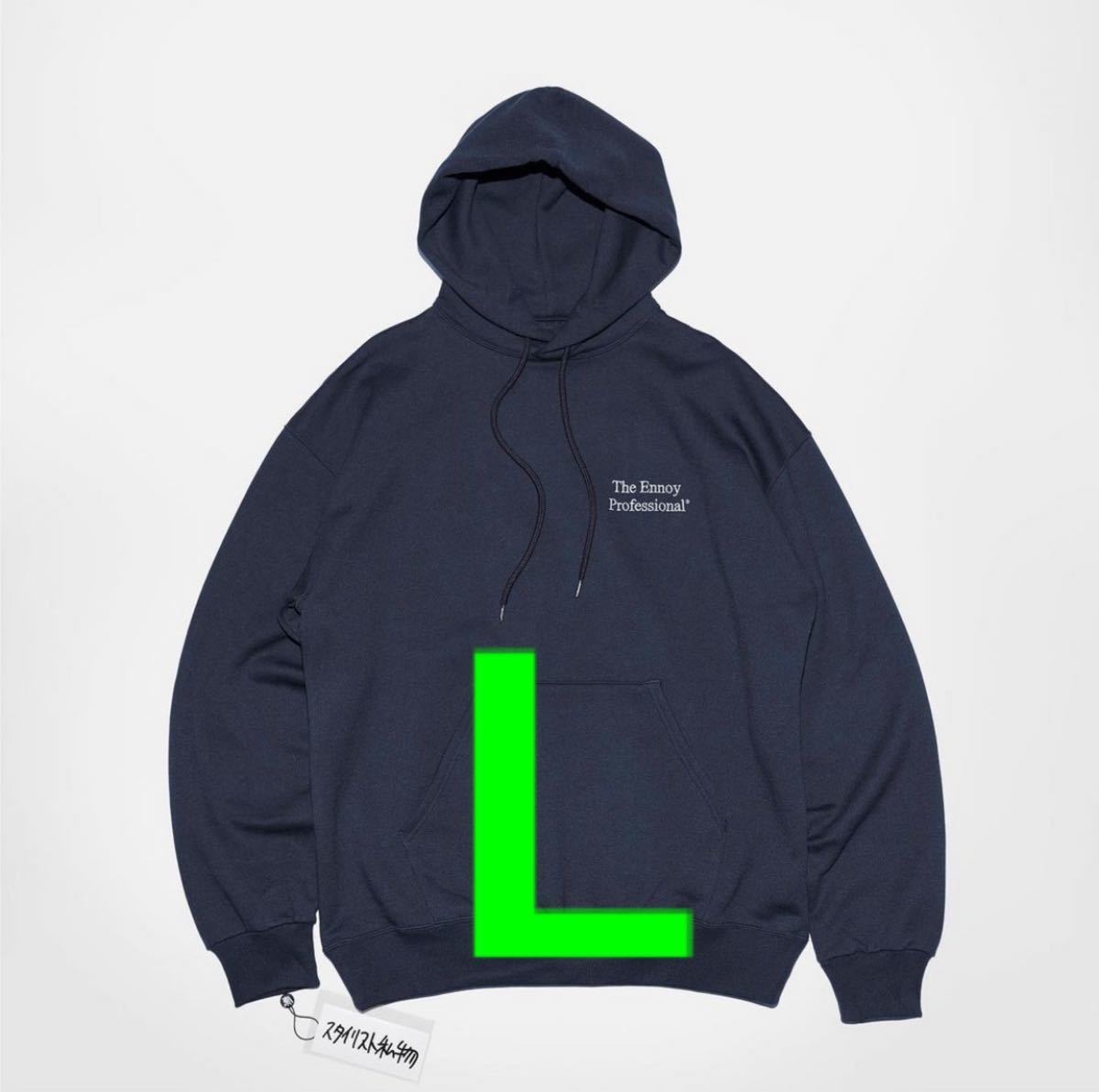 The Ennoy Professional HOODIE NAVY 白刺繍 L エンノイ パーカー 