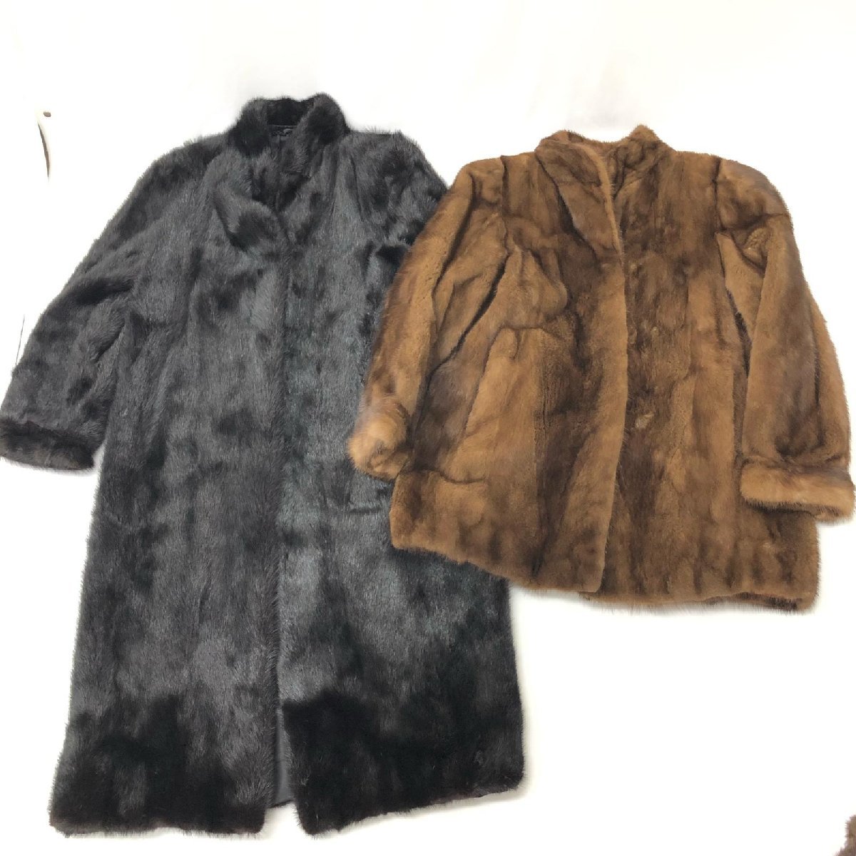  高級 毛皮 ミンク ロング/ハーフコート ブラック ブラウン系 サイズ 15 セット(ミンク)｜売買されたオークション情報、yahooの商品情報をアーカイブ公開 - オークファン ミンク