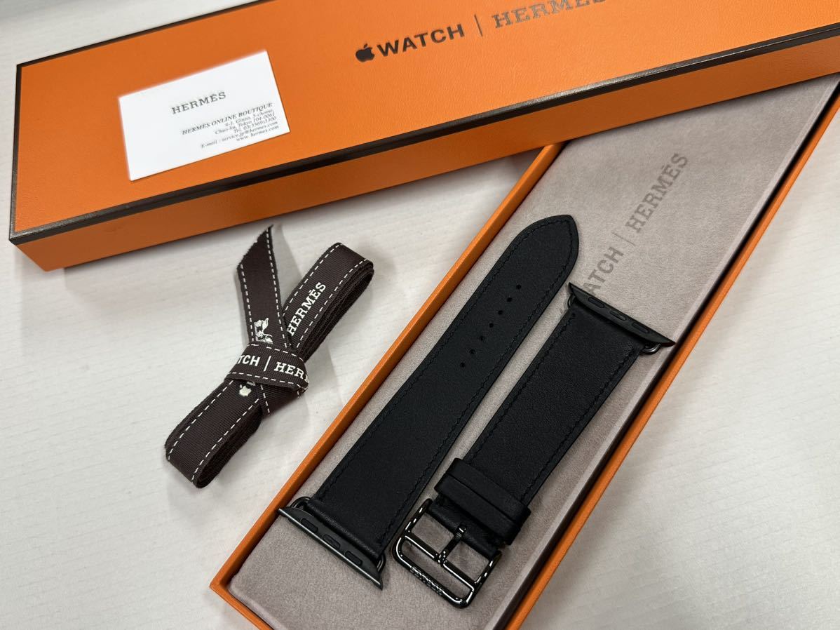 全国無料，2025 Apple Watch Hermes 45mm 44mm ブラック 黒 シンプルトゥール レザーストラップ アップルウォッチ エルメス レザーバンド 833(アクセサリー)｜売買されたオークション情報、yahooの商品情報をアーカイ アクセサリー