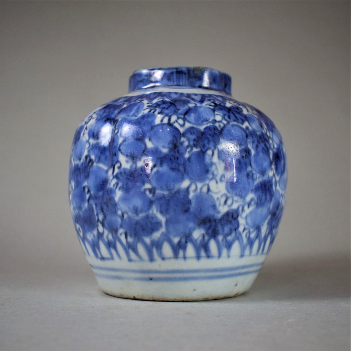 中国古玩 双耳付染付花瓶 唐物 壺 花生 高さ43cm 時代 骨董 中国美術 壺 中国美術 古美術 明時代染付獣紋壺古染付唐