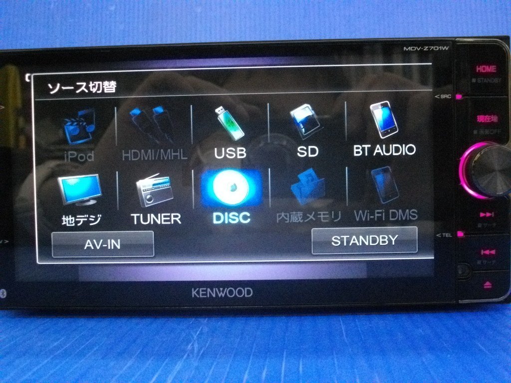 KENWOOD MDV-Z701カーナビ メモリーナビ 中古 赤く