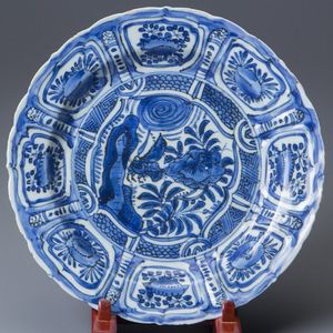 15□中国古玩□古染付 古染付 唐物大明年制銘 青華 - | 唐物 時代箱 古