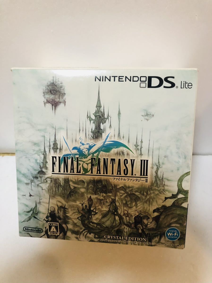 ★ほぼ未使用　動作良好　Nintendo DSlite FF3バージョン　箱.取説付　ニンテンドーDSライト ファイナルファンタジーIII仕様　送料無料★ Lite lite ニンテンドーDS クリスタル 極美品☆任天堂 アイスブルー