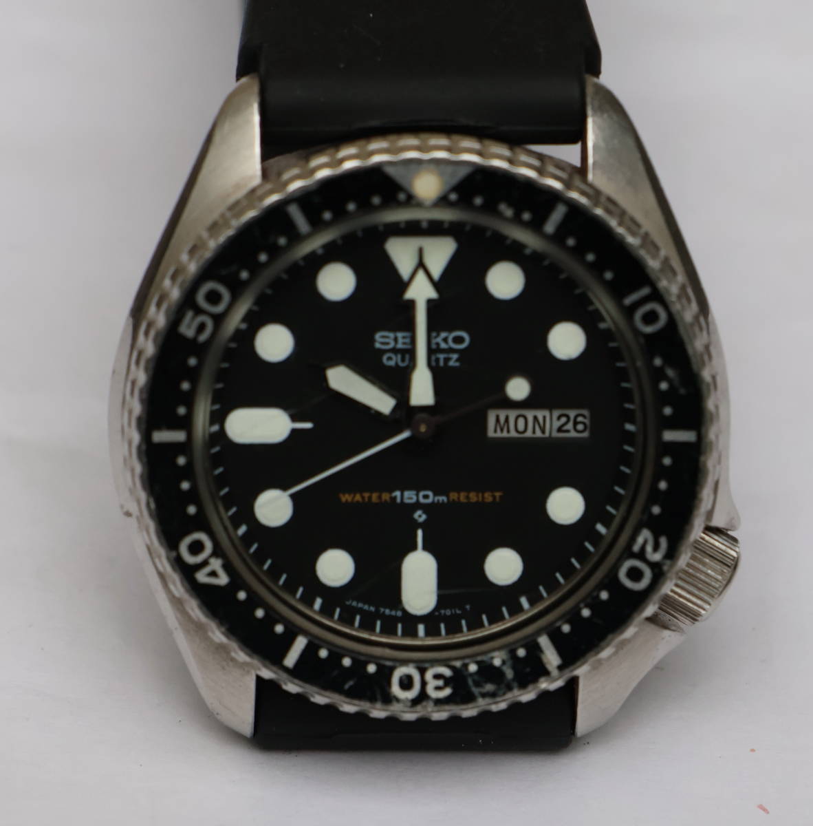 419 稼動 SEIKO 時計 メンズ デイデイト ソーラー ブラック ラウンド 