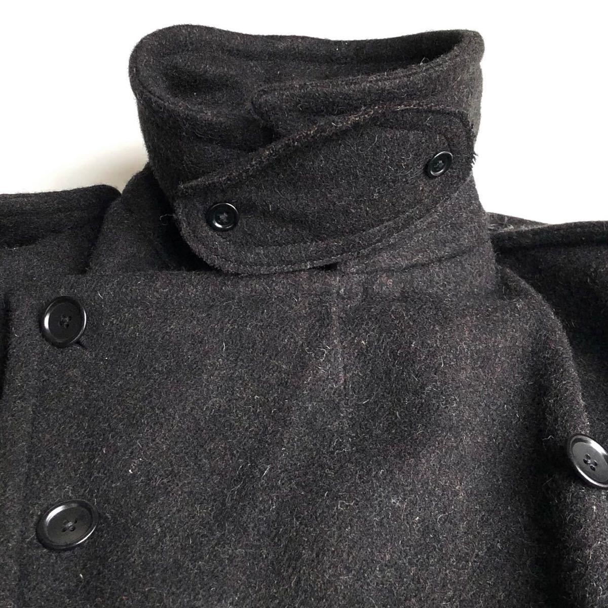 仏製 ANATOMICA CD LONG COAT BLACK BROWN M SHETLAND WOOL アナトミカ 