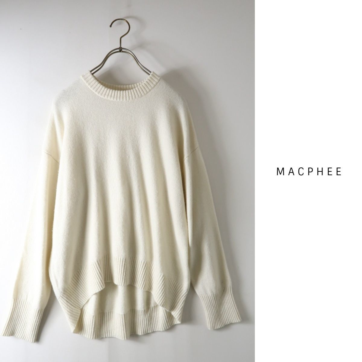 1.6万☆トゥモローランド/マカフィー MACPHEE☆ 9Gラムカシミヤクルーネックプルオーバー Sサイズ☆A-O 7828 MACPHEE トゥモローランド 1.6万☆トゥモローランド⁄マカフィー 日本製☆M-B オーバーサイズプルオーバー コットン