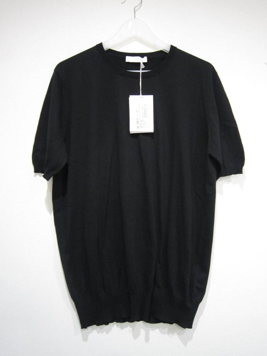 未使用　CRUCIANI クルチアーニ　クルーネック　コットン　半袖ニット　サイズ 52 ブラック