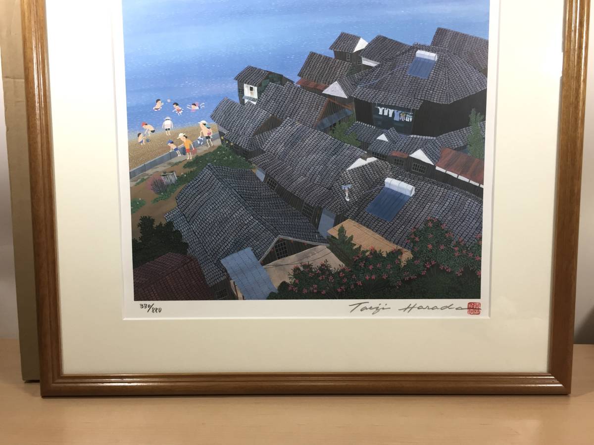○超美品！！ 原田泰治 夏 心の海（1991年）限定 版画 香川県 小豆島