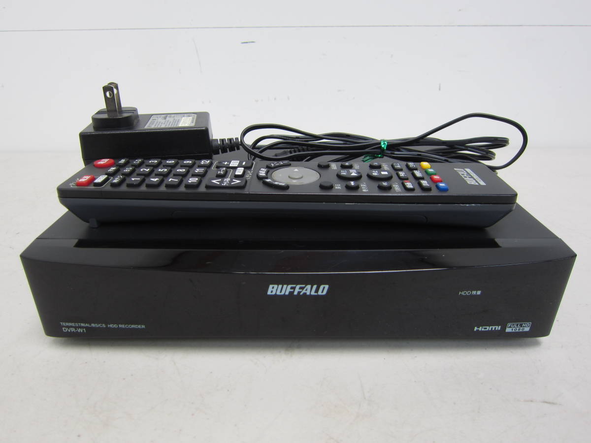 ②【BUFFALO 1TB HDDレコーダー DVR-W1V2】バッファロー リモコン難あり 動作確認済 初期化済 W録画 2番組同時録画 中古品