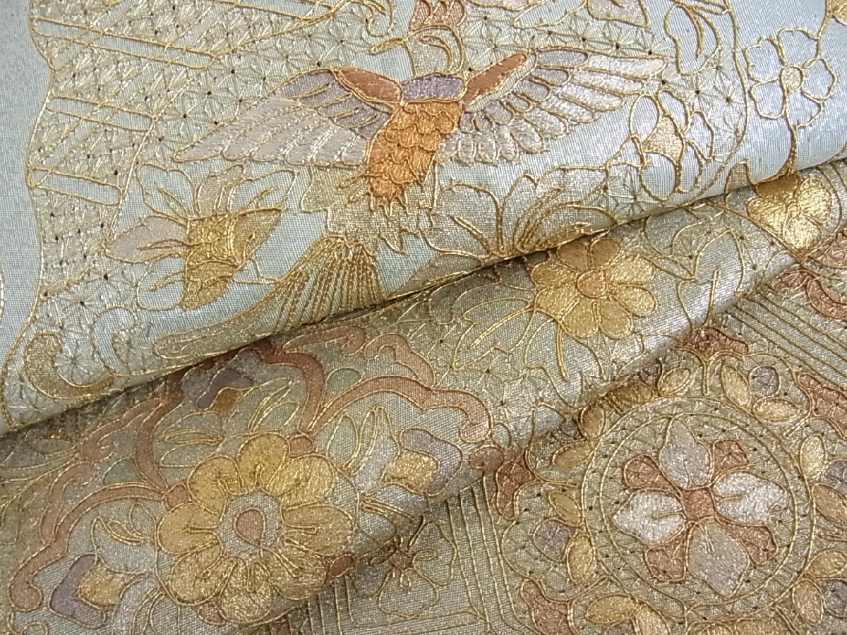 花美人着物□中国三大刺繍 スワトウ刺繍 汕頭刺繍 太鼓柄袋帯 正倉院 
