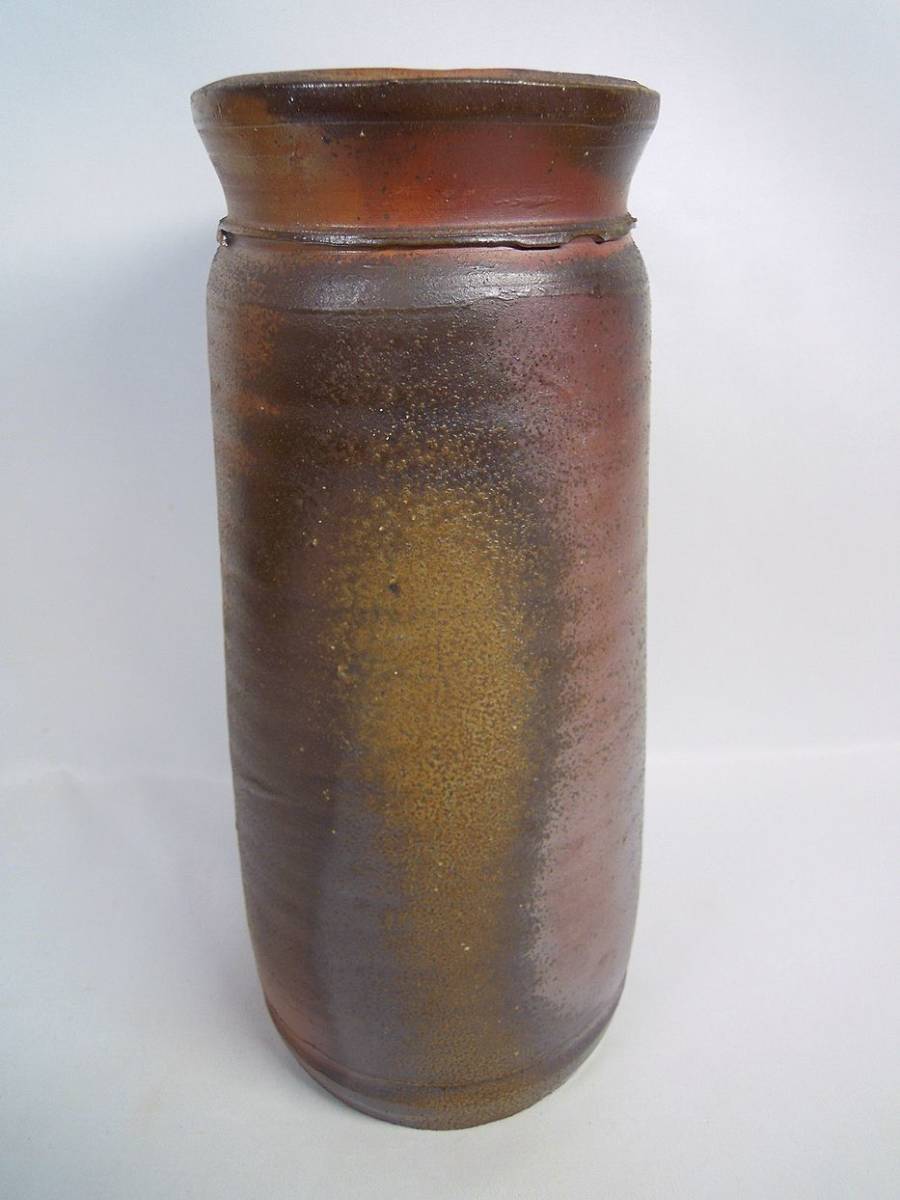 人間国宝 藤原啓 備前 花入 花瓶 二重箱 真作 藤原啓 ○ 人間国宝