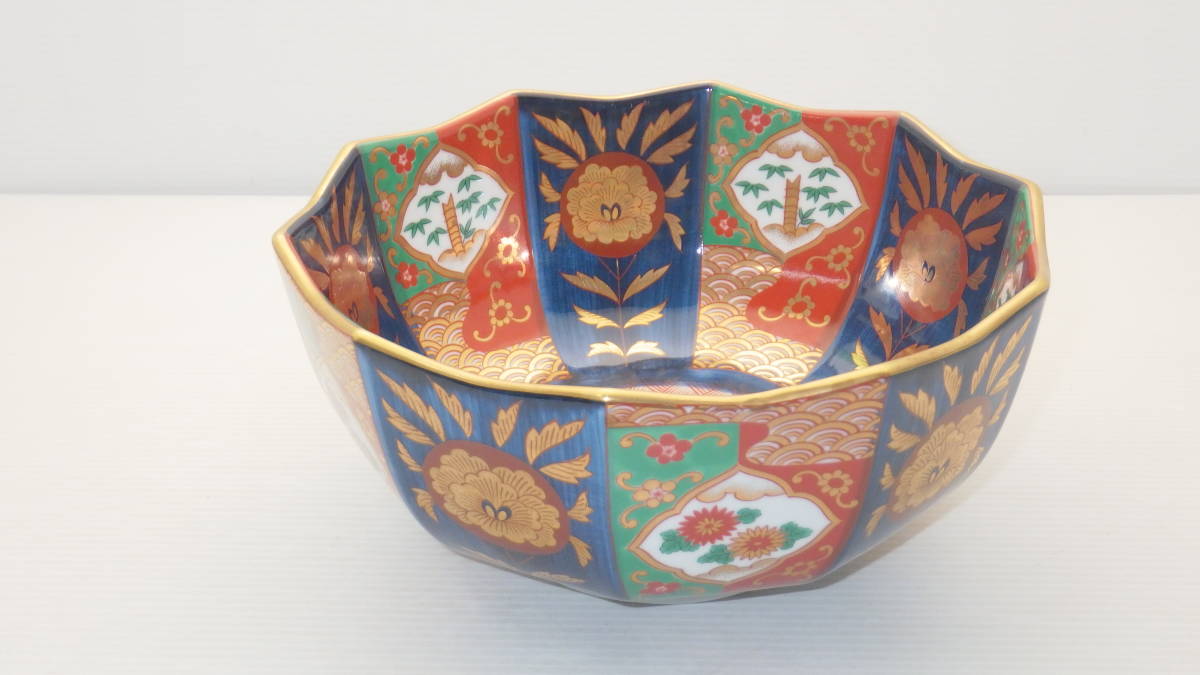 青藍窯 有田焼 古伊万里 金彩 金襴手 色絵 大鉢 盛り鉢 伊万里焼 約 