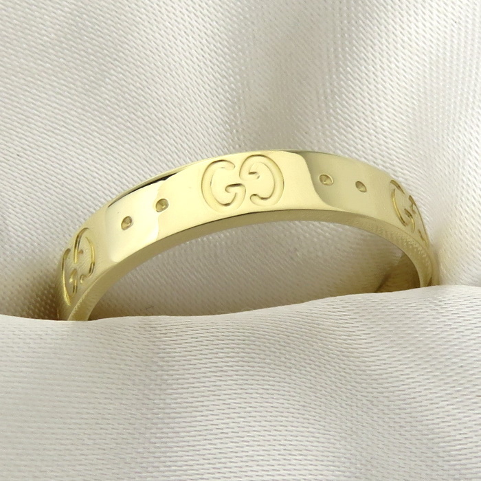中古】GUCCI アイコンリング イエローゴールド 750YG K18YG 表記サイズ