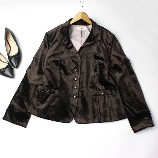 STILE ME 東京スタイル ベロア調♪レディースジャケット テーラード  