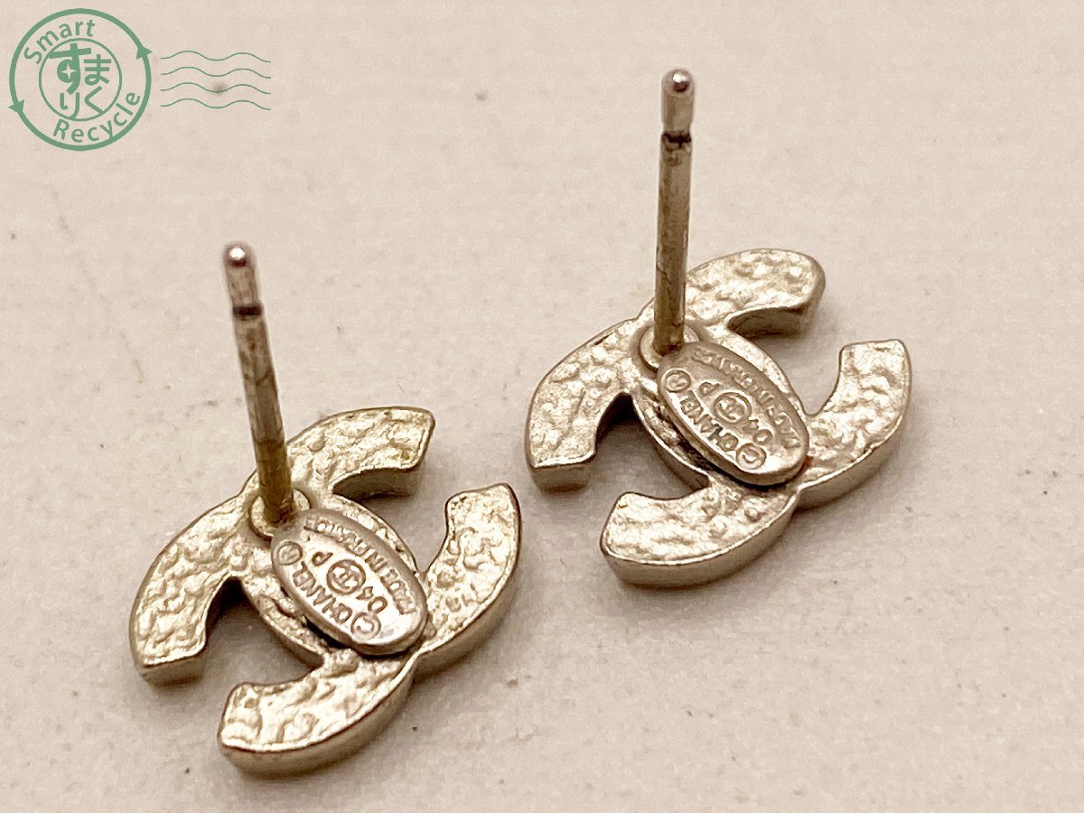 12260086 ▽ 1円～！ CHANEL シャネル ココマーク ブラック ピアス 04P  