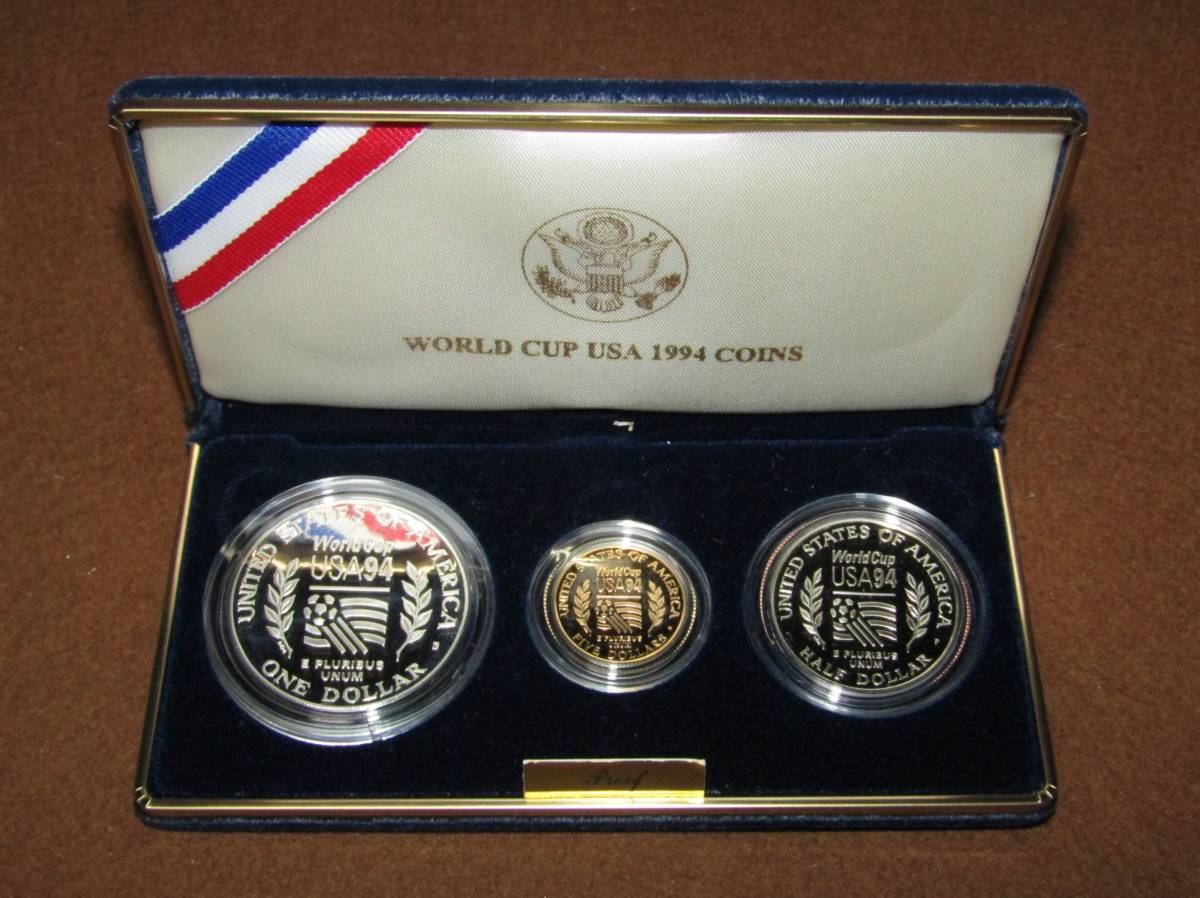 ワールドカップ 1994アメリカ大会記念 金・銀・銅コイン プルーフ 