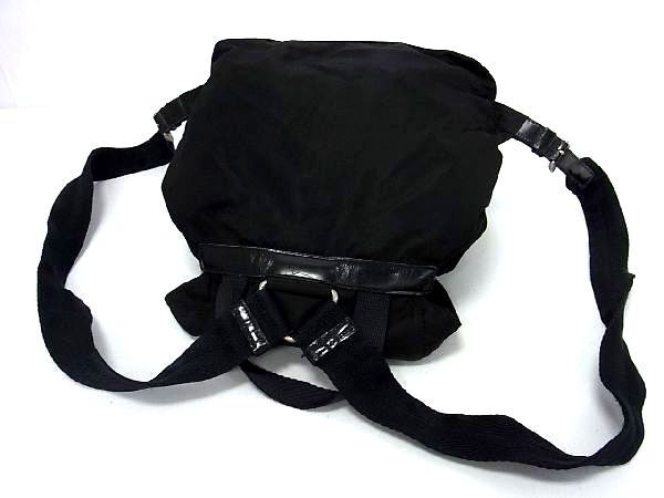 1円 PRADA プラダ テスートナイロン×レザー 巾着型 リュックサック