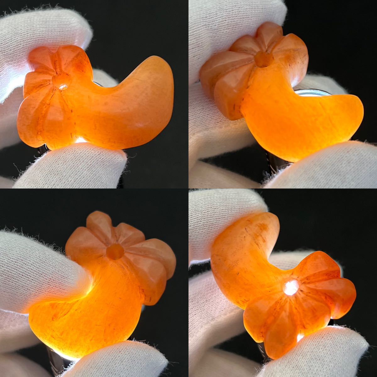 美石目 □古墳期 青翡翠製 極上形状 翡翠質赤色石 勾玉 4.2cm□装身具