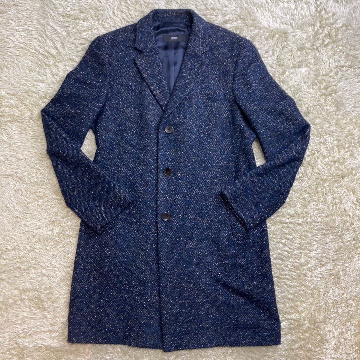 ヒューゴボス【至極のツイード】ほぼ未使用 HUGO BOSS チェスター 