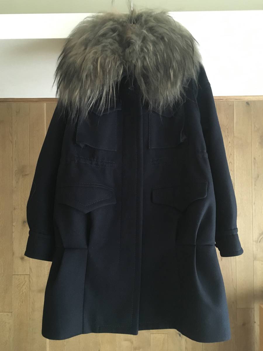 即決 極美品　Sacai サカイ 　ファー　モッズコート2　15-02300