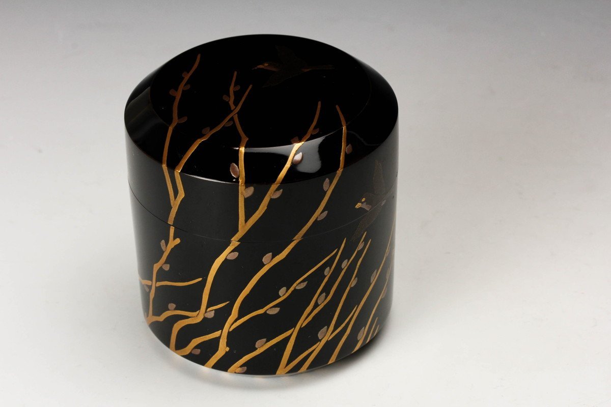 Ｔ９２８　棗　『桐竹蒔絵』『雪吹』『中村孝也 作』　共箱　茶道具 棗 T928 『桐竹蒔絵』『雪吹』『中村孝也 作』 共箱 茶道具 2026年