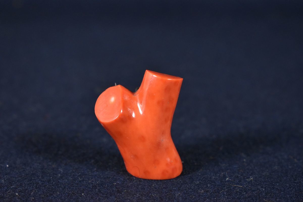 珊瑚 帯留め ブローチ サンゴ コーラル 植物 和装小物 アクセサリー　42x35mm