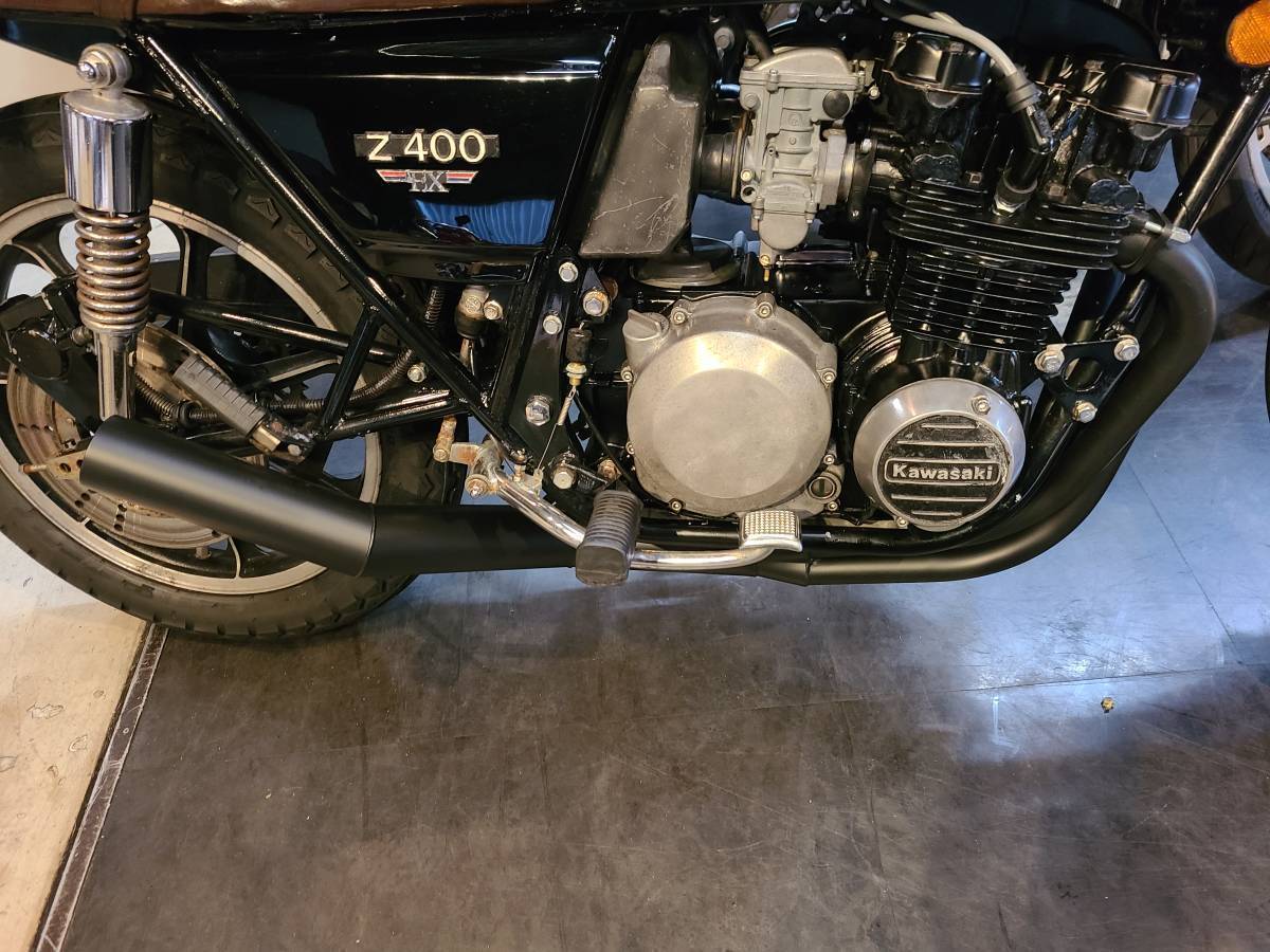 即納 カワサキ Z400FX Z400J Z500FX Z550FX ショート管 ブラック 