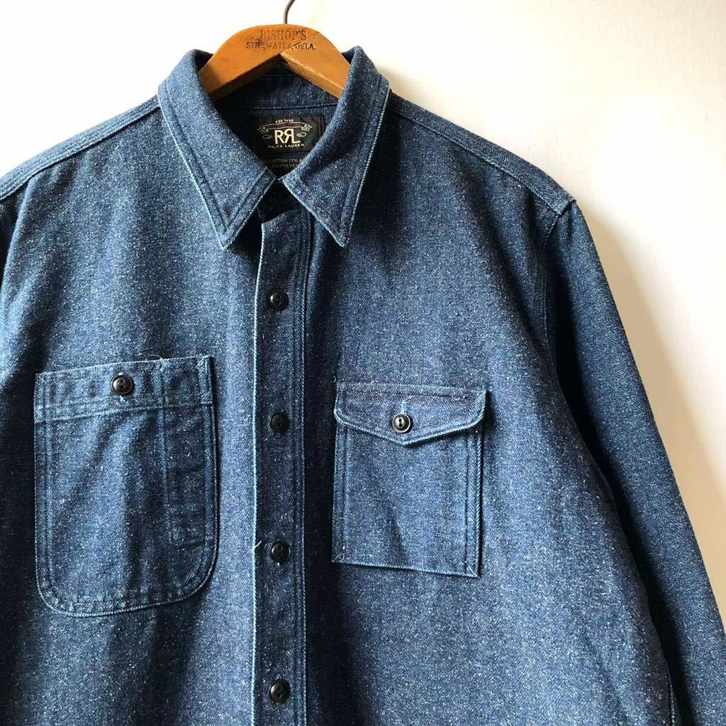 RRL ガチャポケ マチ HBT デニム ワークシャツ L インディゴ DOUBLE RL Ralph Lauren ラルフローレン ヘリンボーン BIG YANK サンプル(トップス)｜売買されたオークション情報、yahooの商品情報をアーカ 男性用