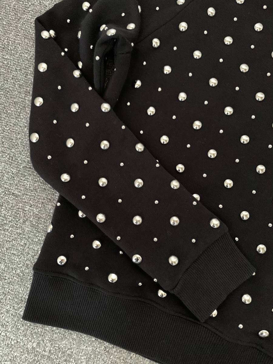 美品 Saint Laurent サンローラン リベット スウェット 黒 YSL SAINT LAURENT ネイビー リップ スーツ