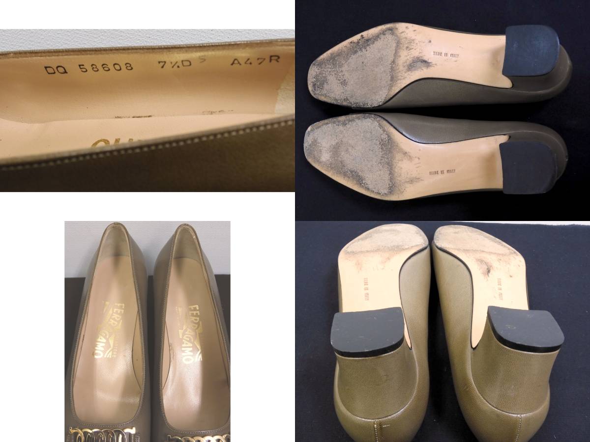 k-694/Slvatore Ferragamo パンプス ベージュ/7 1/2(目安：25.0cm 
