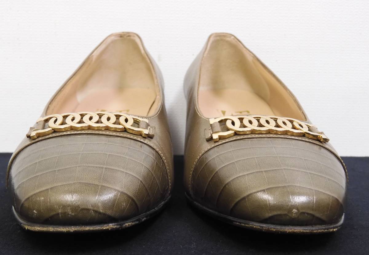 k-694/Slvatore Ferragamo パンプス ベージュ/7 1/2(目安：25.0cm 