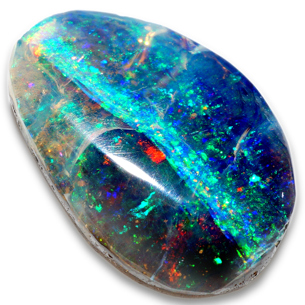 天然ボルダーオパール 6.99ct 遊色最高 オーストラリア産 ルース 宝石 