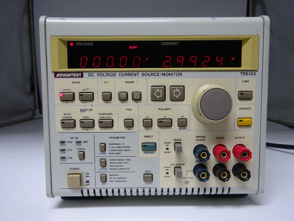 ADVANTEST TR6143 直流電圧電流発生器 アドバンテスト &frasl; 中古アドバンテスト ADC 管理番号 (アドバンテスト) 電流源 モ二ター 直流電圧 電圧電流発生器動作品です DC Advantest (10697