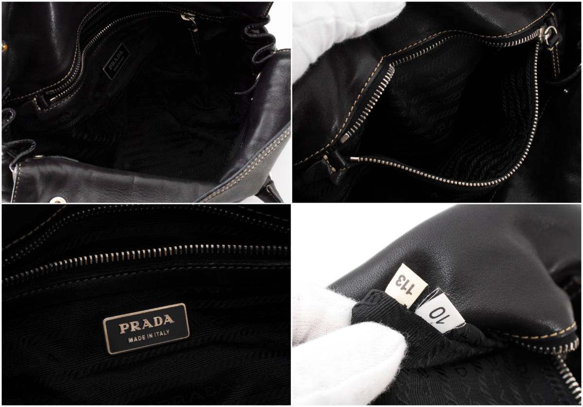 1円スタート】PRADA プラダ ナッパレザー ハンドバッグ トートバッグ