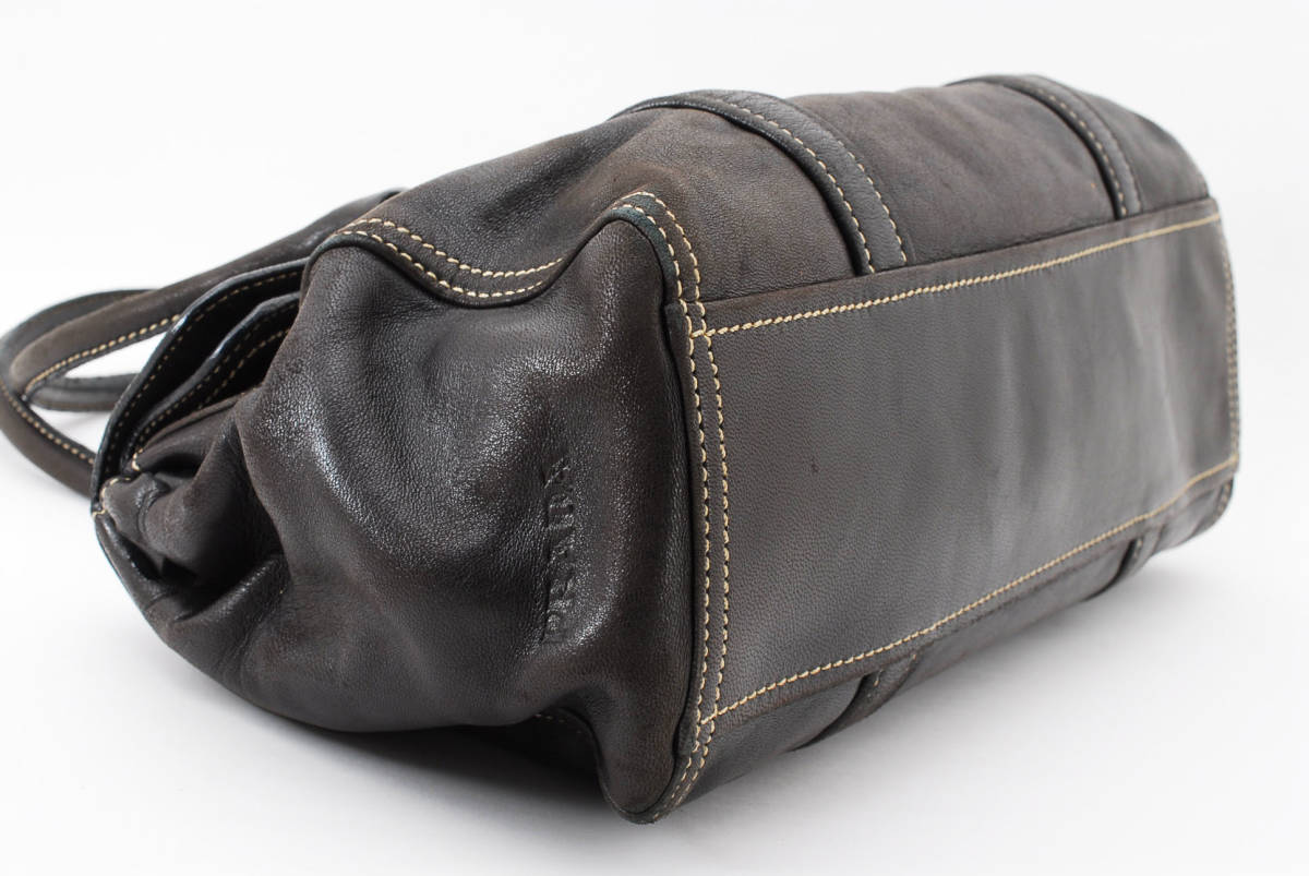 1円スタート】PRADA プラダ ナッパレザー ハンドバッグ トートバッグ