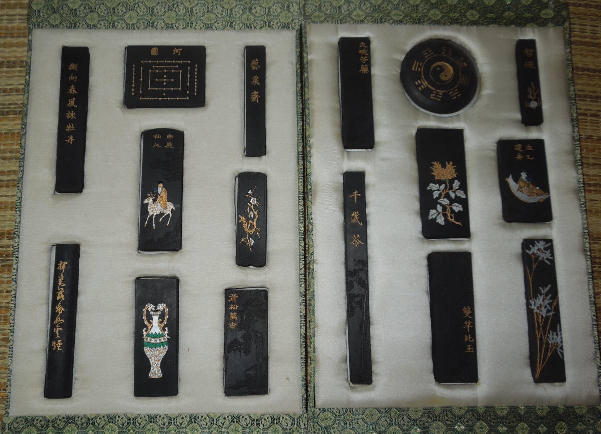 緑和堂 ｜骨董品買取 唐墨7点 鉄斎翁書畫寶墨』 上海墨廠 古墨 油煙一