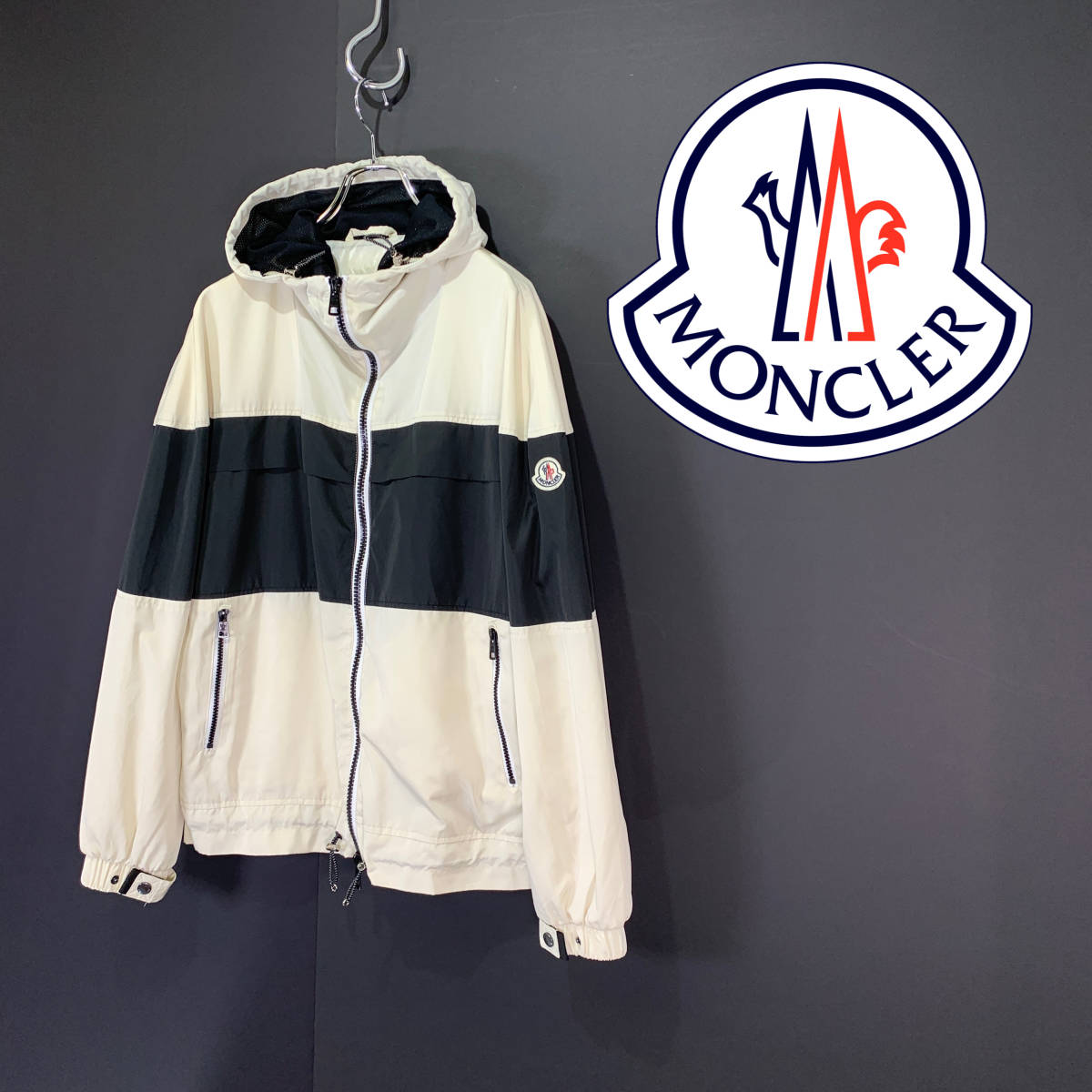 MONCLER モンクレール スモールロゴ バイカラー ナイロン スプリング 